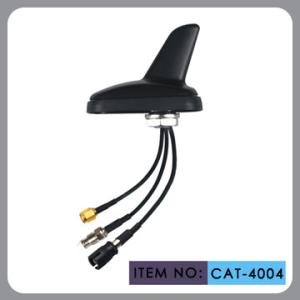 Black AM FM Car GPS Antenna With 0.3M Sticker , SMA Male Connector