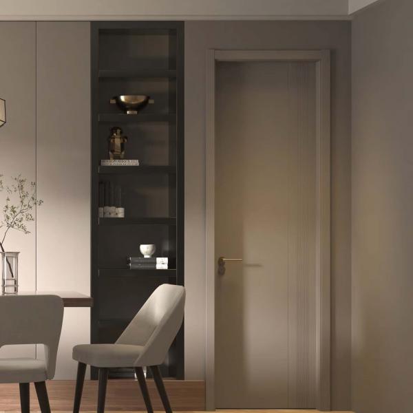 MDF Beige Wooden Texture Melamine Interior Room Door