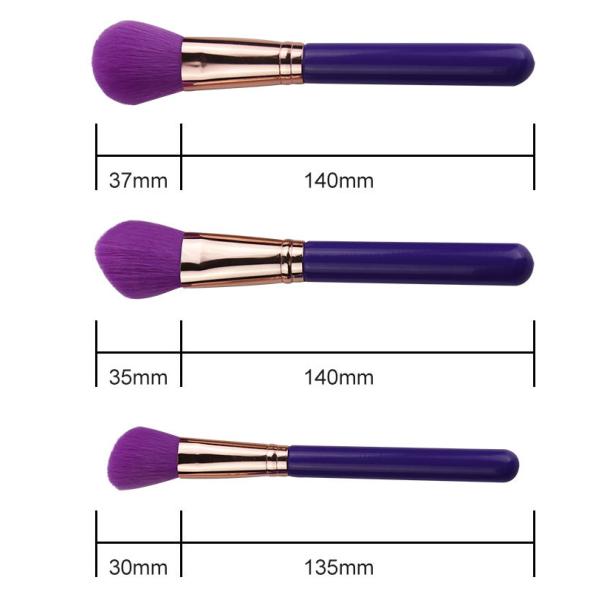 6 Pieces Essential Brush Set High Quality Finish Purple Color