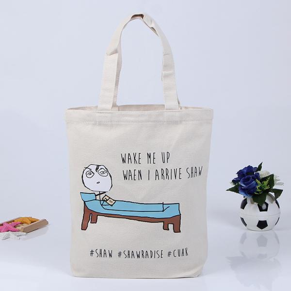 2017 Promotional Custom Printed Eco 100% Canvas White Recycle Cotton Bag Tote Bag With Logo
