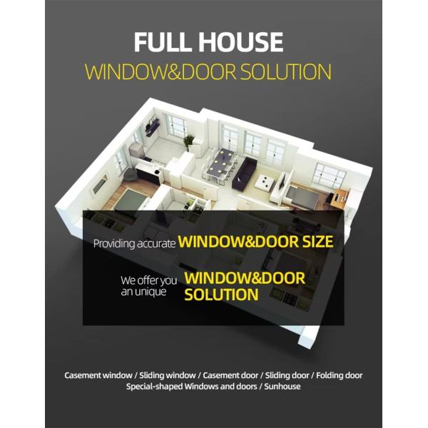 Black French Style Aluminum Sliding Glass Doors and Windows, Broken Bridge Aluminum