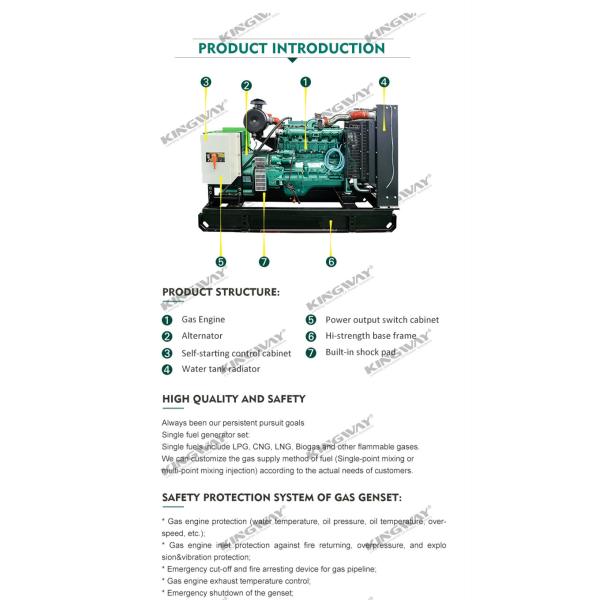 Silent 75KVA 60KW Biogas Powered Generator Set Weichai Yuchai Cummins Gas Engine