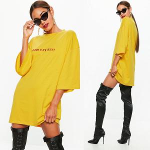 Cheap Yellow Oversized T Shirt Dress For Women wholesale