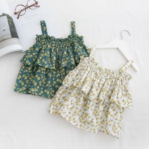 Cheap Ruffled Princess Girl Baby Suspender Dress Summer Children's Clothing wholesale