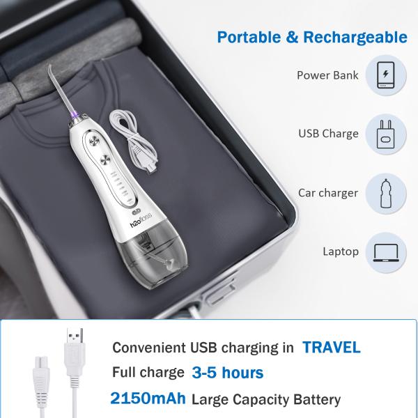 IPX7 Waterproof Cordless Freedom Water Flosser 5 Modes To Clean Teeth