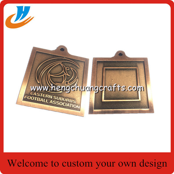 Metal medals,gold plating sports souvenir medals with ribbon High quality football medal