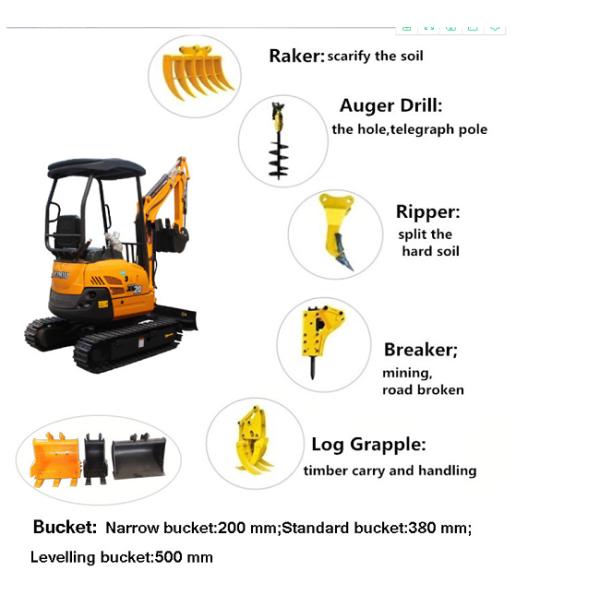0.8T Small Digger 1 Ton Mini Excavator Machine With Rubber Track