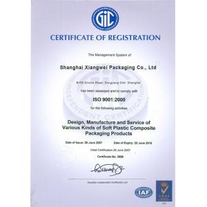 Shanghai YiYa Packaging Co., Ltd Certifications