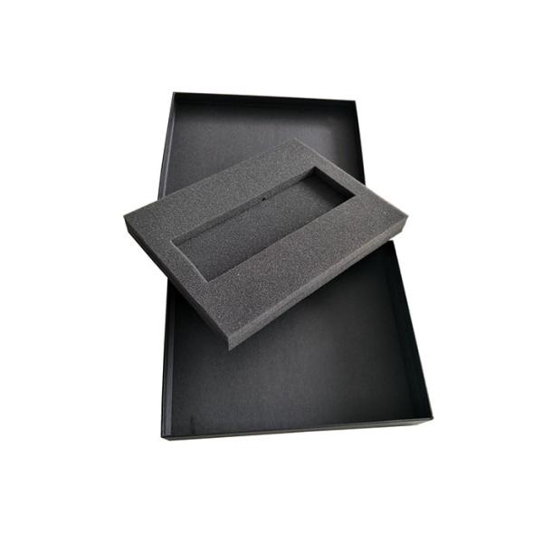 Matte Black Decorative Cosmetic Lid And Base Boxes With A Sponge Tray Inside