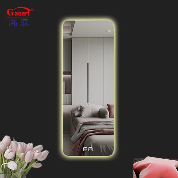 Customized Size Led Touch Bevelled Smart Fitness Bath Backlit Mirror for Salon Makeup