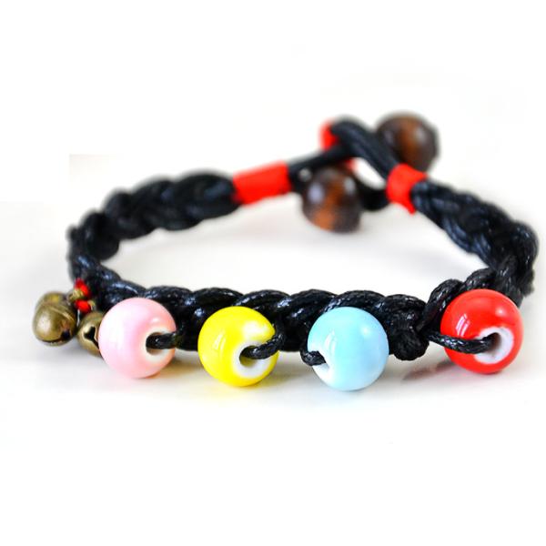 Blue and white beaded jewelry Ethnic Tibetan silver jewelry bracelet woven ceramic jewelry