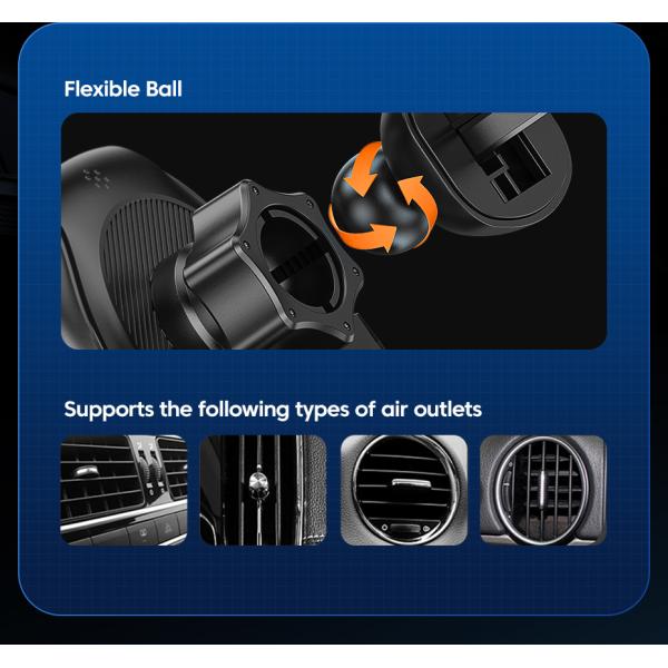 Essager 2022 Premium Air Vent Infrared Control Cell Phone Holder Fast Charging Mount 15W Qi Wireless Charging Holder For Car