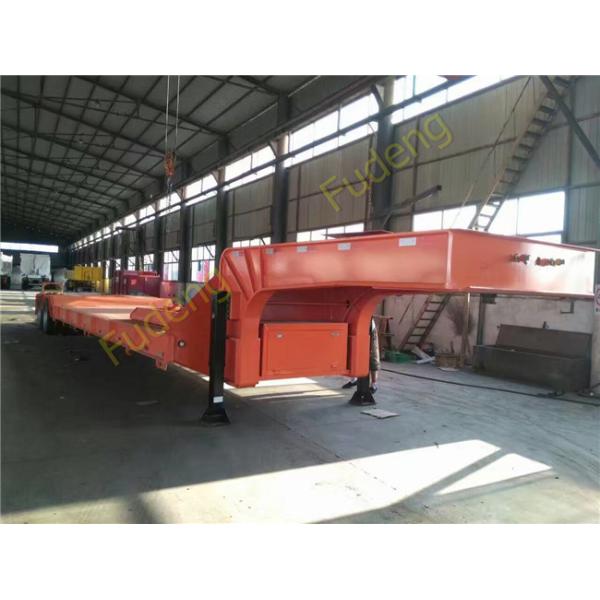 Heavy Duty 70T Three Axle Low Bed Semi Trailer With Spring Ramp