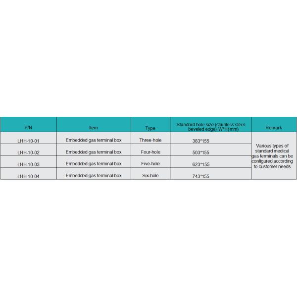 Medical gas terminal box