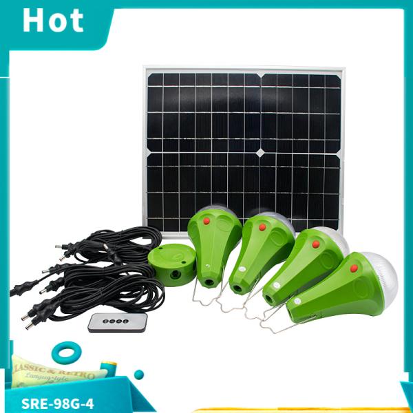9W Solar Powered LED Shed Lights Remote Control Solar Lighting System For Home