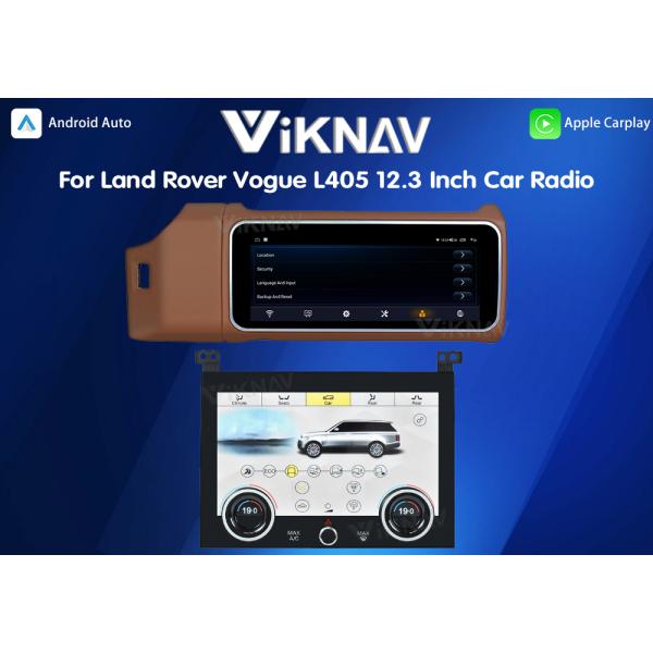 Viknav 12.3 Inch Touch Screen Car Radio And AC For Land Rover Range Rover Vogue L405 2013-2017 Multimedia Player GPS Navigation Head Unit (Brown All)