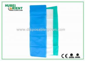 Cheap 100% PP Nonwoven Disposable Bed Sheets For Travel Light Blue / White Color wholesale