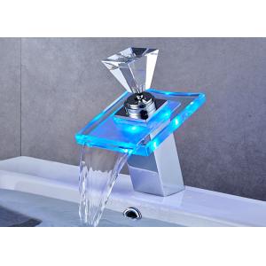 Cheap ROVATE LED Waterfall Faucet Desk Mounted Temperature Control Water Faucet wholesale