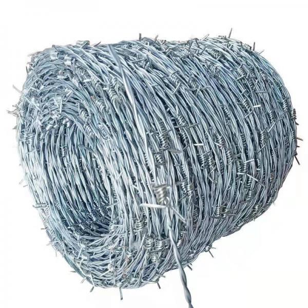 Quality 300 Meters Barbed Wire Fencing Hot Dipped Powder Coated for sale