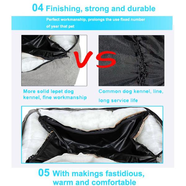 outdoor pet bed Stripes short plush pp cotton pet beds china factory