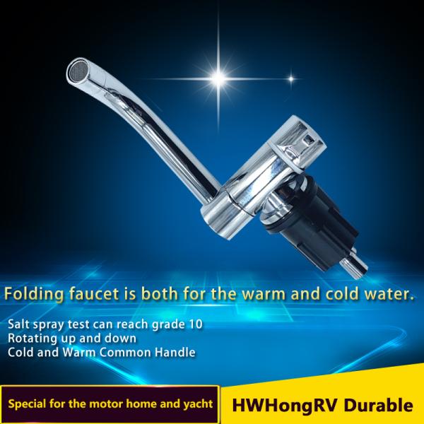 HWHongRV round camper rvs kitchen kit Stainless Steel Sink campervan tempered glass lid sink, with foldable rotating faucet