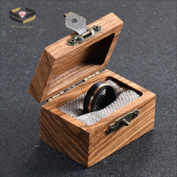 Carbon Fiber Rose Gold Circle Inlay Men's Wedding Band Black 8mm for Engagement