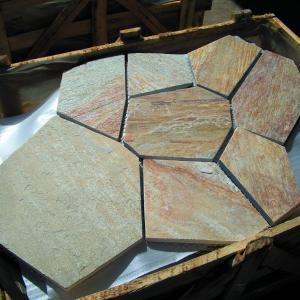 Natural stone Beige Yellow Meshed Back Slate Flagstone Pavers Abrasion