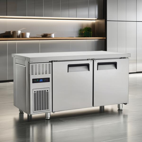 Commercial Counter Air-Cooled Worktable Refrigerator with Compressor for Kitchen Restaurant Display Refrigeration Equipment
