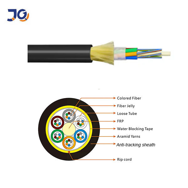 Adss Single Mode Aerial Fiber Optic Cable 6 8 12 24 48 Core Cable Adss G652D G657A1 Outdoor Optica Fiber Cables