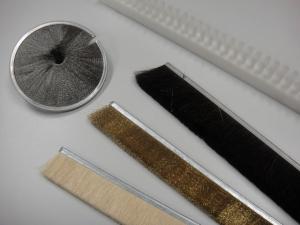 China Rigid Metal Back Strip Brushes , Metal Channel Strip Brushes 3.2mm Width on sale