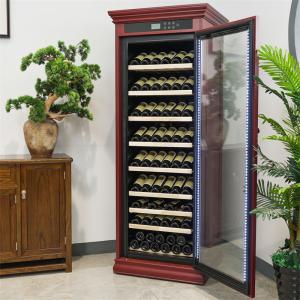 China Custom Commercial Wine Cooler Wood Frame Drinks Refrigerator Cabinet on sale