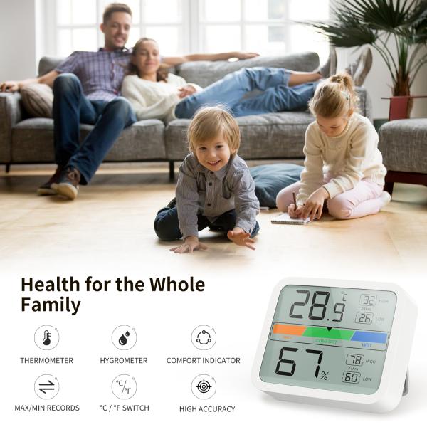 ABS Plastic Indoor Outdoor Thermometer Digital Temperature Humidity Meter