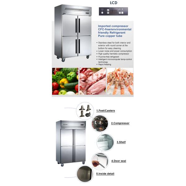 Commercial  Big Capacity  Upright Refrigerator Stainless Steel Refrigeration Equipment