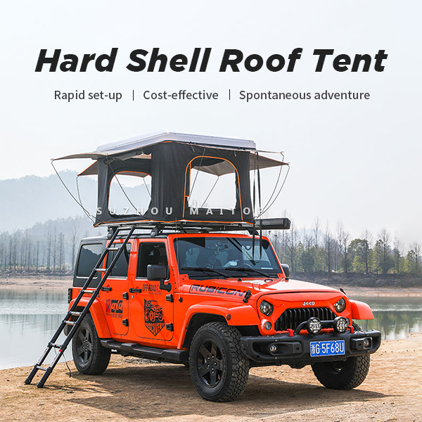 ABS Hard Shell Pop Up Car Tent Rectangular Rooftop Camping Tent For Truck Suv