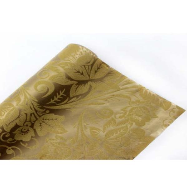 Factory Directly Wholesale Flocking Snowflake Flower Design Flocked Gift Wrapping Paper Roll