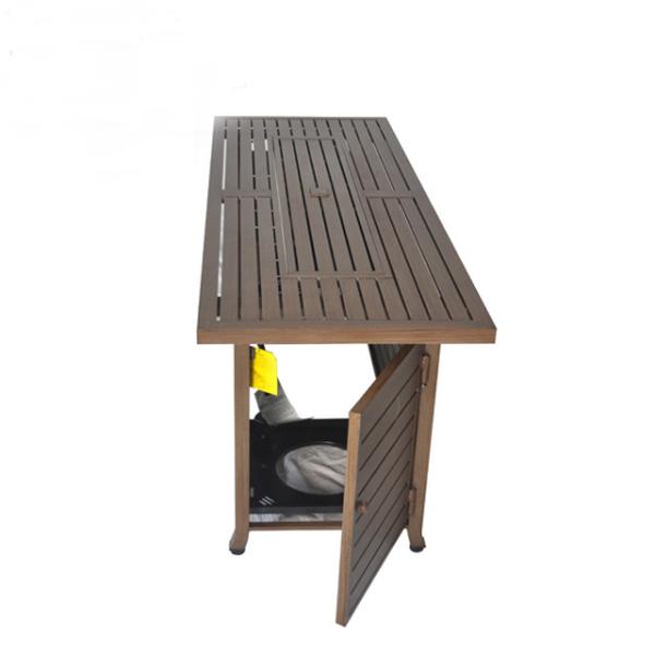 Outdoor Rectangular Chat Height Square Fire Pit Table Stainless Steel