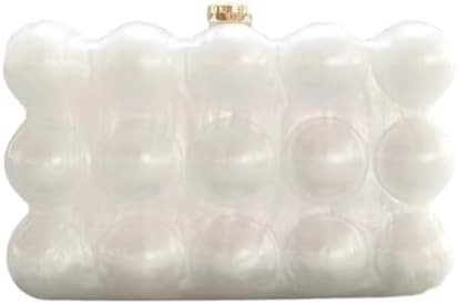 Acrylic Evening Clutch Bag for Women Shell Shape Shoulder Crossbody Bag Glitter Marble Purse Handbag