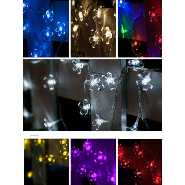 7M Solar LED Christmas Lights Flower String 50 LED With Cherry Blossoms Garland