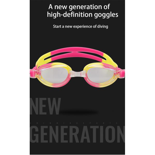 Contrast Color Waterproof Silicone Swimming Goggles Electroplating