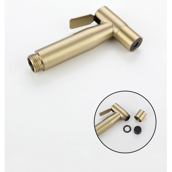 Modern Hotel Brushed Gold High Pressure Toilet Bidet Shattaf Wall Mounted