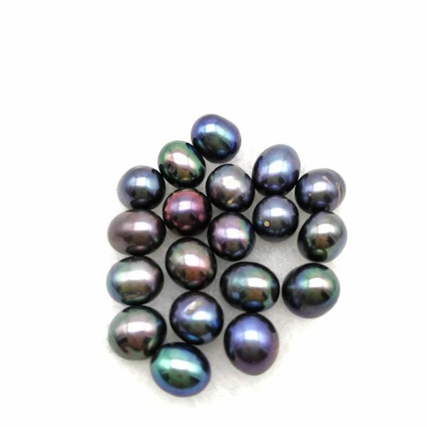 Wholesale AAA Grade 6-7mm and 7-8mm no hole Rice Shape Black pearl Freshwater Loose Pearl Beads