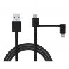 Nylon Braided 1M 2 IN 1 Data USB Cable With Micro Lightning Connector for sale