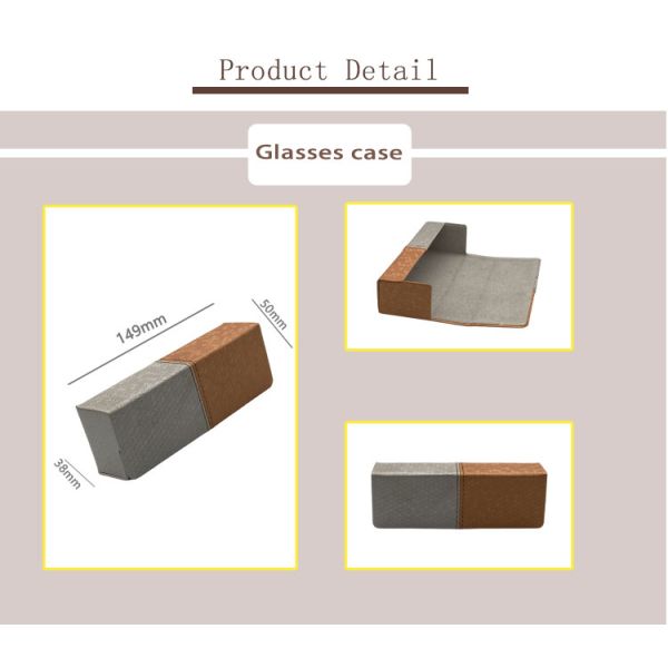 Cool Square Iron Leather 14.9cm Handmade Glasses Case