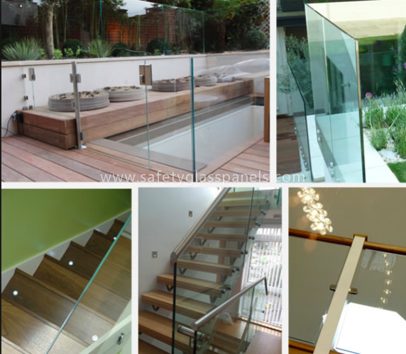 Green 8mm Partition Wall Glass Balustrading , Household Acid Etched Glass 10MM