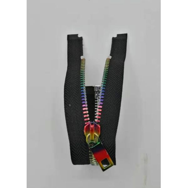 Open End 5# Plating Colorful Brass Metal Teeth Zipper For Shoes / Jacket / Jeans