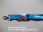 High Graded Jacquard Label Overlaid Lanyard With Metal Detachable Release Buckle