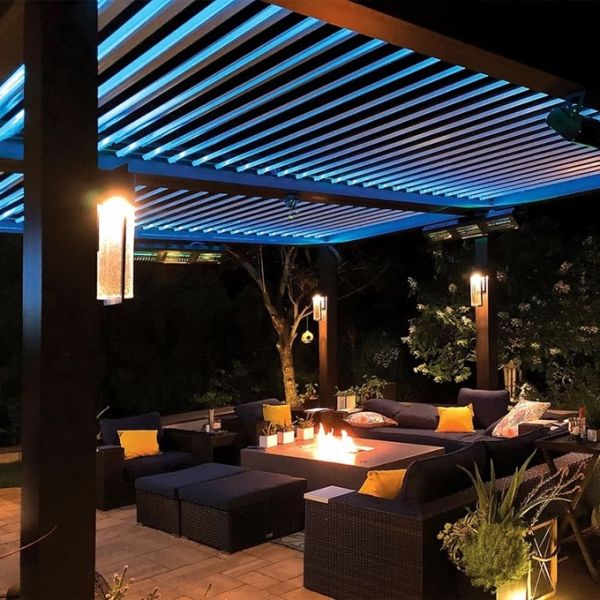3x5m Aluminum Retractable Pergola Louvered Pavilion With Adjustable Roof