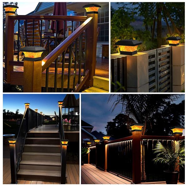 Outdoor LED Solar Powered Pillar Lights 2700K 2200mAH Multipurpose Solar Column Head Lighting