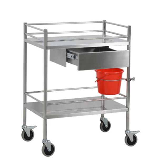 RK Bakeware China Medical Hospital Dressing Stainless Steel Trolley Surgical Trolley with Drawers