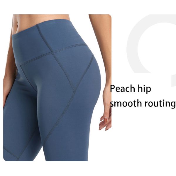 Plus Size Color Blocking Traceless Nude Fitness Yoga Pants Ladies Leggings 80kg